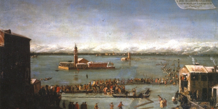 28 dicembre 1788, la Laguna di Venezia ghiacciata: se podeva andar de troto…