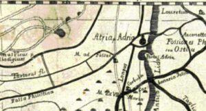 Particolare Mappa del 700 nel quale la Chiesa è nominata coll'appelativo di Madonna ad Fossas