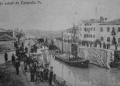 Cartolina storica dei primi Novecento con il canale navigabile, qui unqa pietra d'istria ricorda cosa fu Cavanella Po