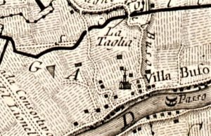 Particolare Mappa del Milanovich si noti la Chiesa di San Marco a Buso anno 1786 (Foto Archivio)