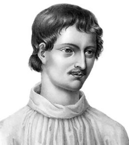 Ritratto di Giordano Bruno, pubblicato la prima volta nel 1824, basato su un presunto ritratto a incisione, anonimo, del 1715. (foto Wikipedia)