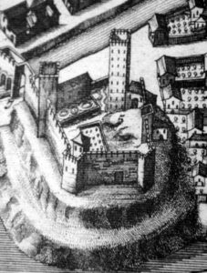 Castello di Rovigo in un dettaglio della Mappa Mortier (foto web)