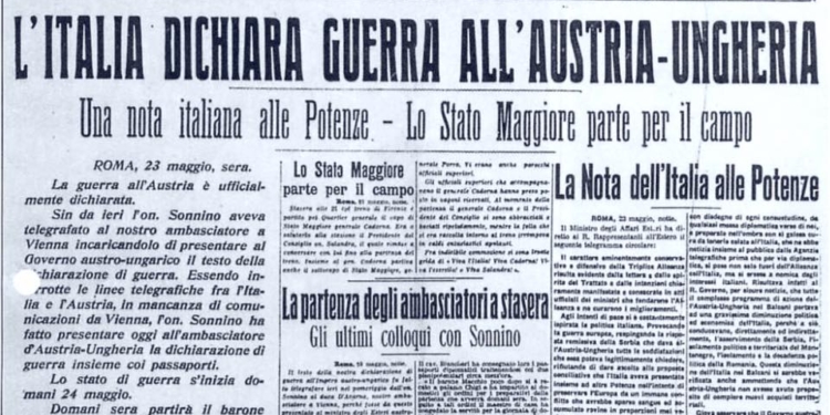 24 maggio 1915, l’Italia dichiara guerra all’Austria-Ungheria
