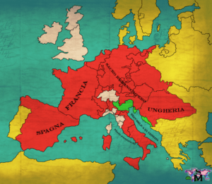 Mappa dell'alleanza tra i vari Stati nella Lega di Cambrai contro Venezia (foto web)