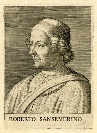 Stampa raffigurante Roberto Sanseverino esposta al British Museum (foto web)