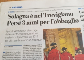 La magistratura ci mette tre anni per stabilire che Solagna è in provincia di Vicenza