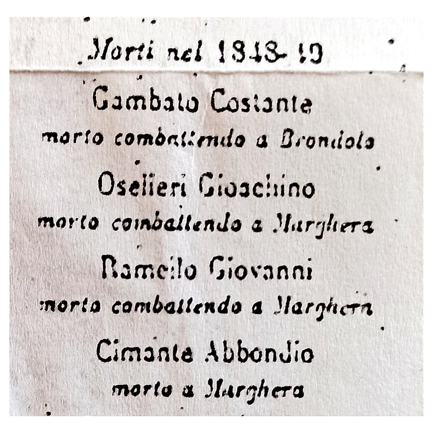 Elenco dei deceduti Adriesi (foto autore)
