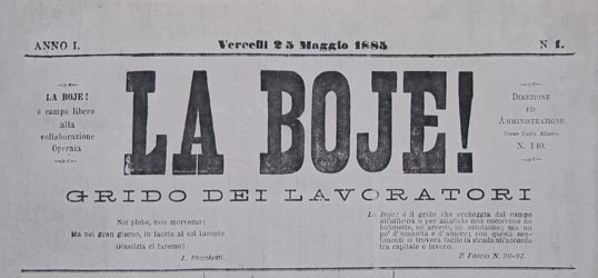 Giornale dell' epoca nato dai movimenti rivoltosi de La Boje (foto web)