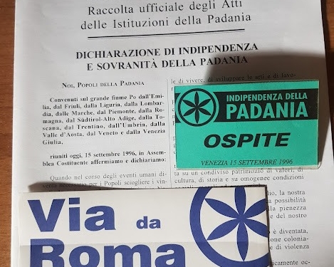Venezia 15 settembre 1996, dichiarazione di indipendenza della Padania