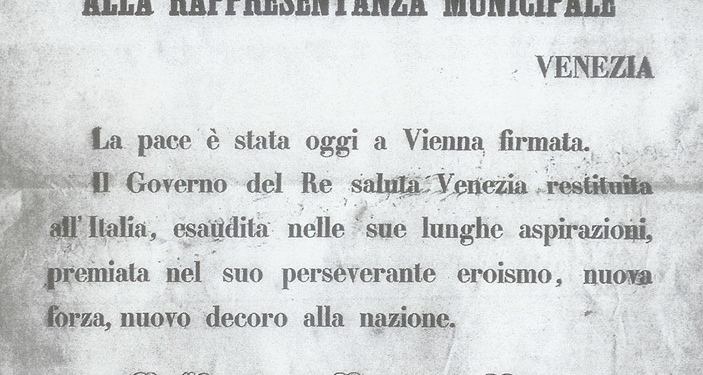 3 ottobre 1866, trattato di pace fra l’Austria e l’Italia