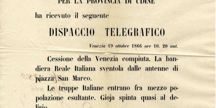 19 ottobre 1866, il Veneto passa al Regno d’Italia due giorni prima del voto: tutto era già deciso, lo scrive la Gazzetta Ufficiale