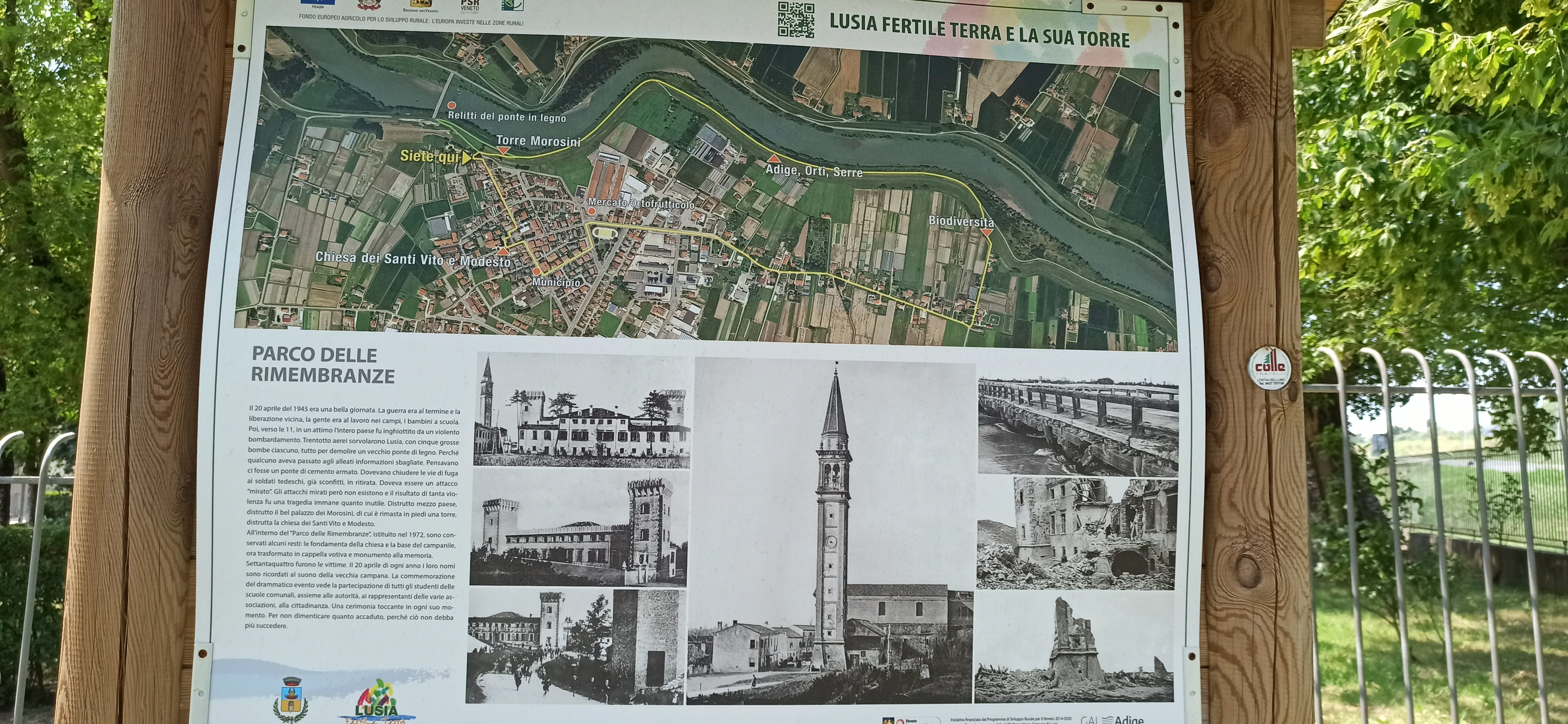 Mappa esposta all'entrata del Parco delle Rimembranze (foto web)
