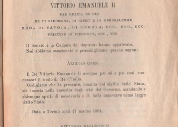 17 marzo 1861,  Vittorio Emanuele II proclamato primo re d’Italia. Ma è il primo o il secondo ?