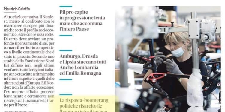 Negli ultimi vent’anni il Veneto perde ben 37 posizioni fra le aree europee più vivaci