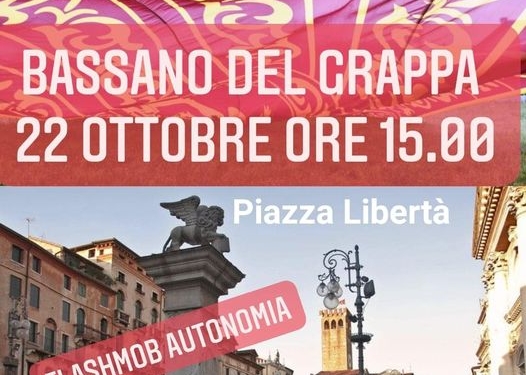 Sabato 22 ottobre alle 15 in piazza Libertà a Bassano flash mob per l’autonomia