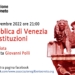 Renzo Fogliata in diretta martedì 15 novembre: le istituzioni della Repubblica Veneta