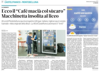 Machineta da café co tre lengue, veneto, english, talian …