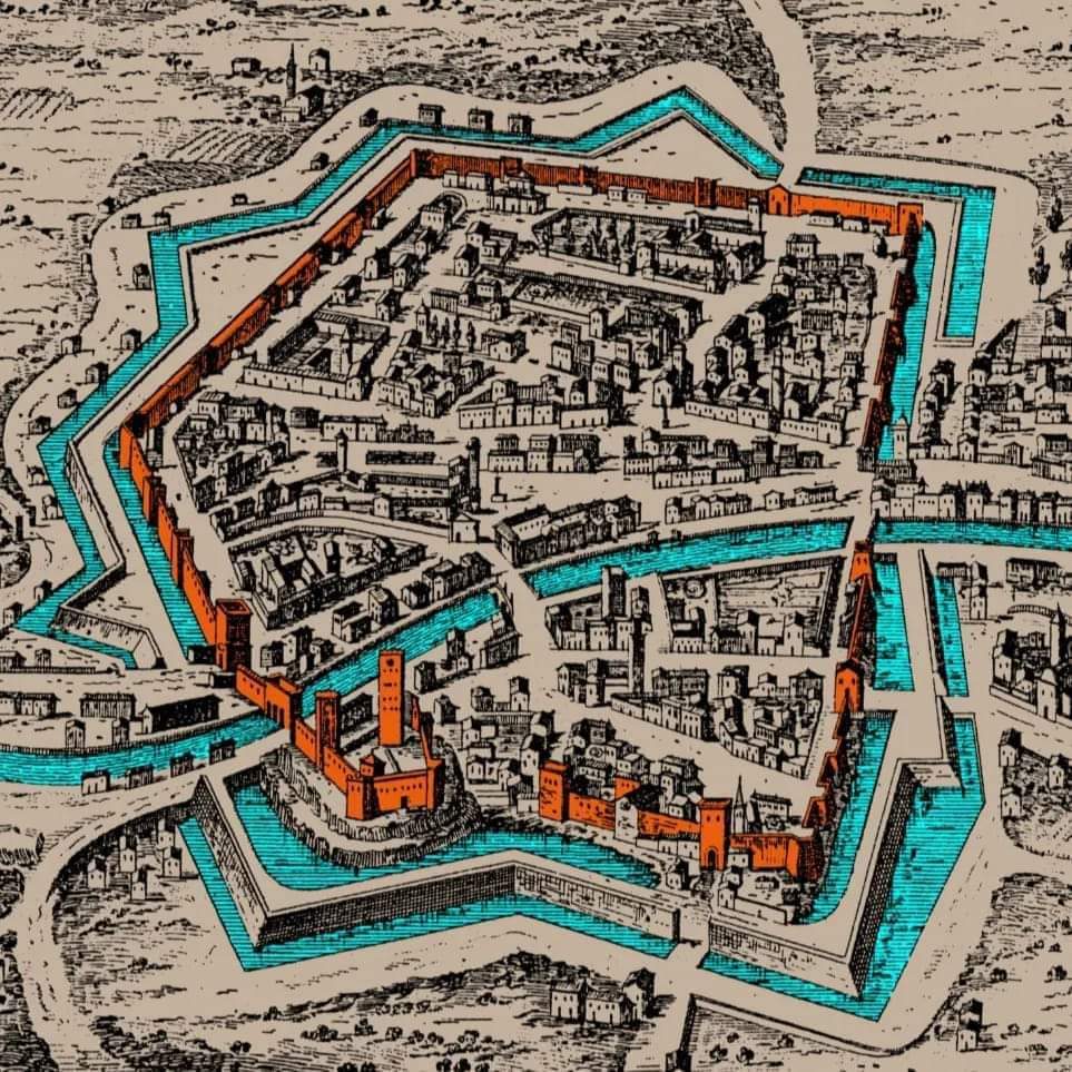 Mappa della città di Rovigo XVII secolo opera del Mortier