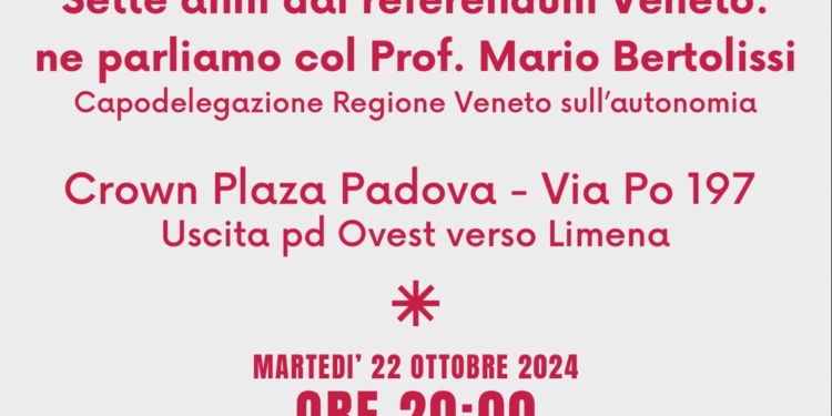 Autonomia, sette anni dal referendum: martedì 22 a Padova il punto col professor Bertolissi