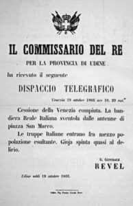 Telegramma inviato dal generale Thaon Revel a Udine (foto web)