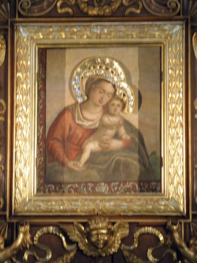 Il Dipinto cinquecentesco della Beata Vergine Maria delle Grazie nel Santuario di Pettorazza Papafava ( foto web)
