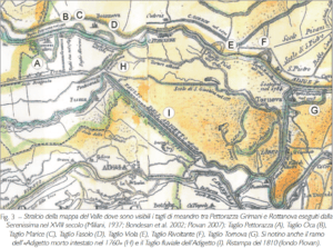 Immagine della Mappa del Valle (1801) tratta dal un lavoro di Silvia Piovan Università di Padova anno 2012