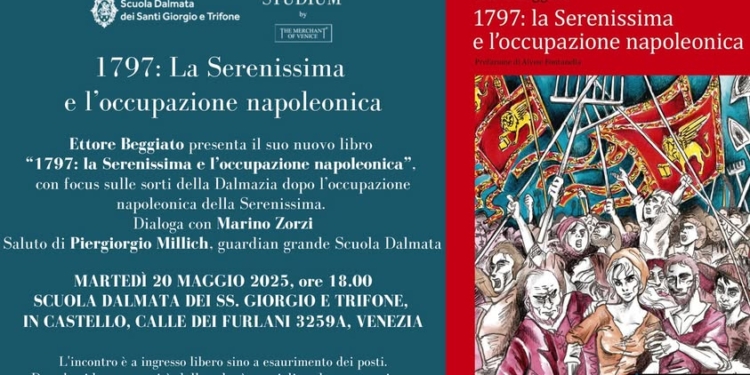 Beggiato presenta il nuovo libro con Marino Zorzi alla Scuola Dalmata: martedì 20 maggio a Venezia