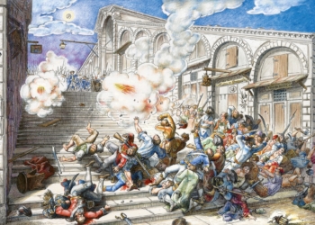 Venezia 12 maggio 1797, i giacobini col cannone massacrano la folla che grida San Marco