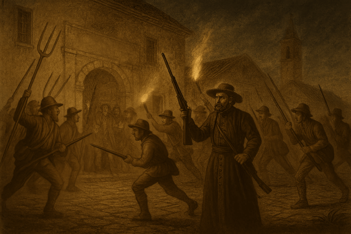 Assalto a Copparo 1809 con Don Carlo Giocoli e insorti armati