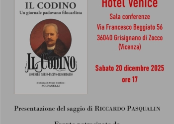 Sabato 20 dicembre a Grisignano presentazione del volume “Il Codino. Un giornale padovano filocarlista” di Riccardo Pasqualin