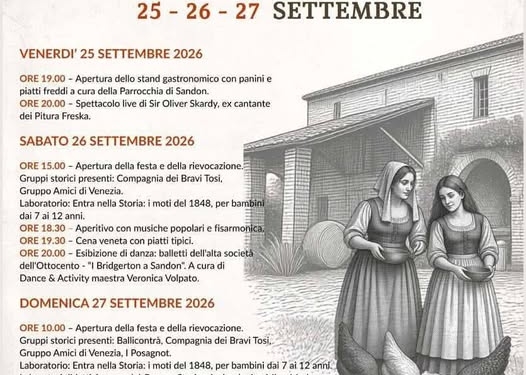 Festa Veneta a Sandon di Fossò da venerdì 25 sera con Sir Oliver Skardy
